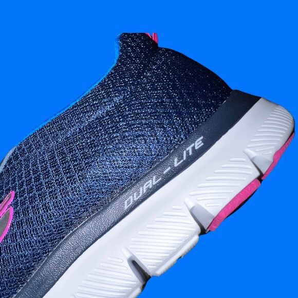 NWOB Women’s Skechers Flex Appeal 2.0 Blue/Pink/White Size 11 - Picture 6 of 7